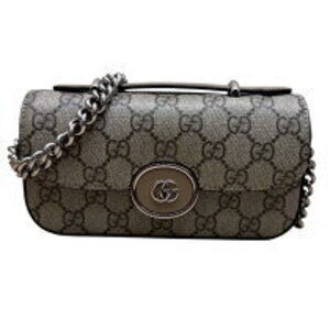 Gucci Double GG Chain Bag Beige Tan Leather Shoulder